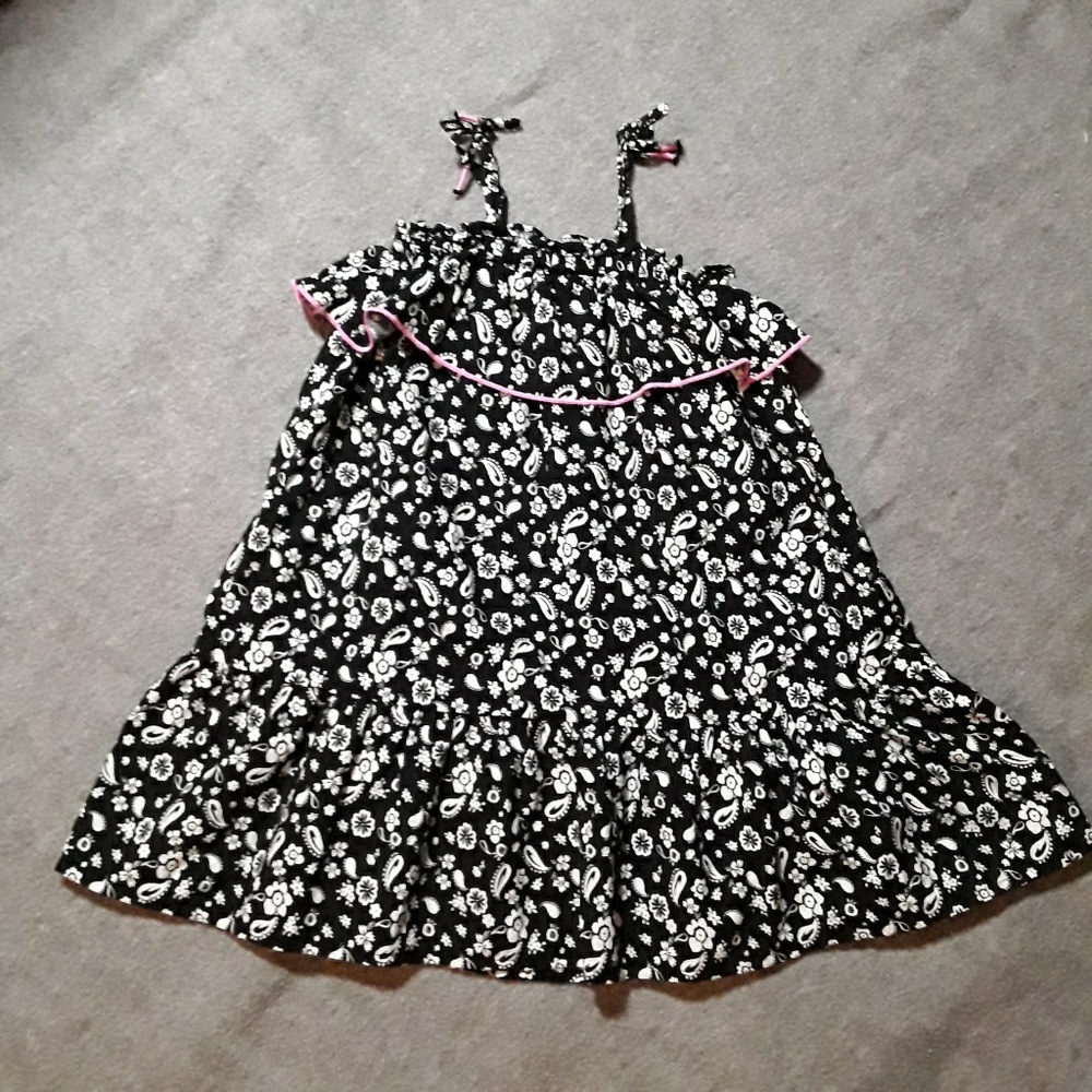 Black dress with white flowers 3 T